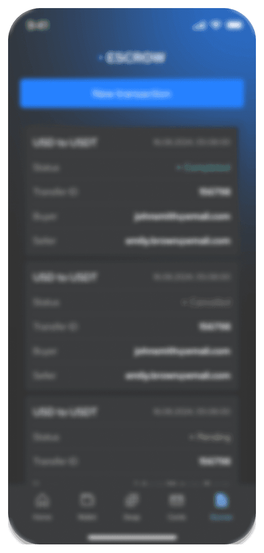 Decor: blurred Mobile UI (new transactions)